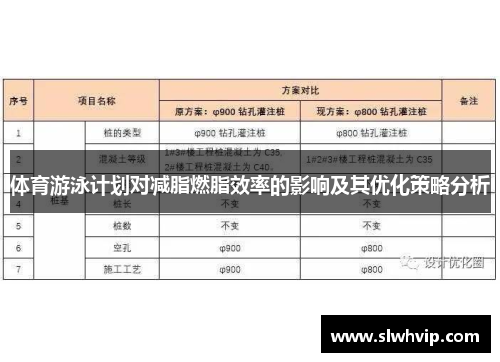 体育游泳计划对减脂燃脂效率的影响及其优化策略分析